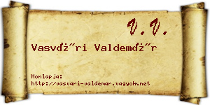 Vasvári Valdemár névjegykártya
